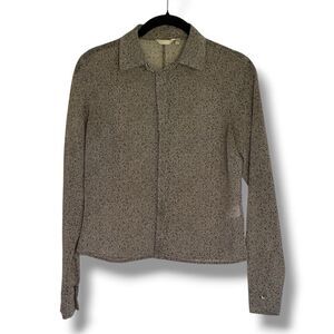 G2000 Women’s Semi Sheer Long Sleeve Button Up Blouse Small